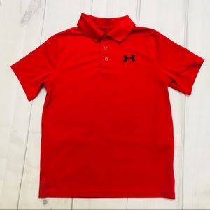 Under Armour Red Boys Polo Shirt Size Large